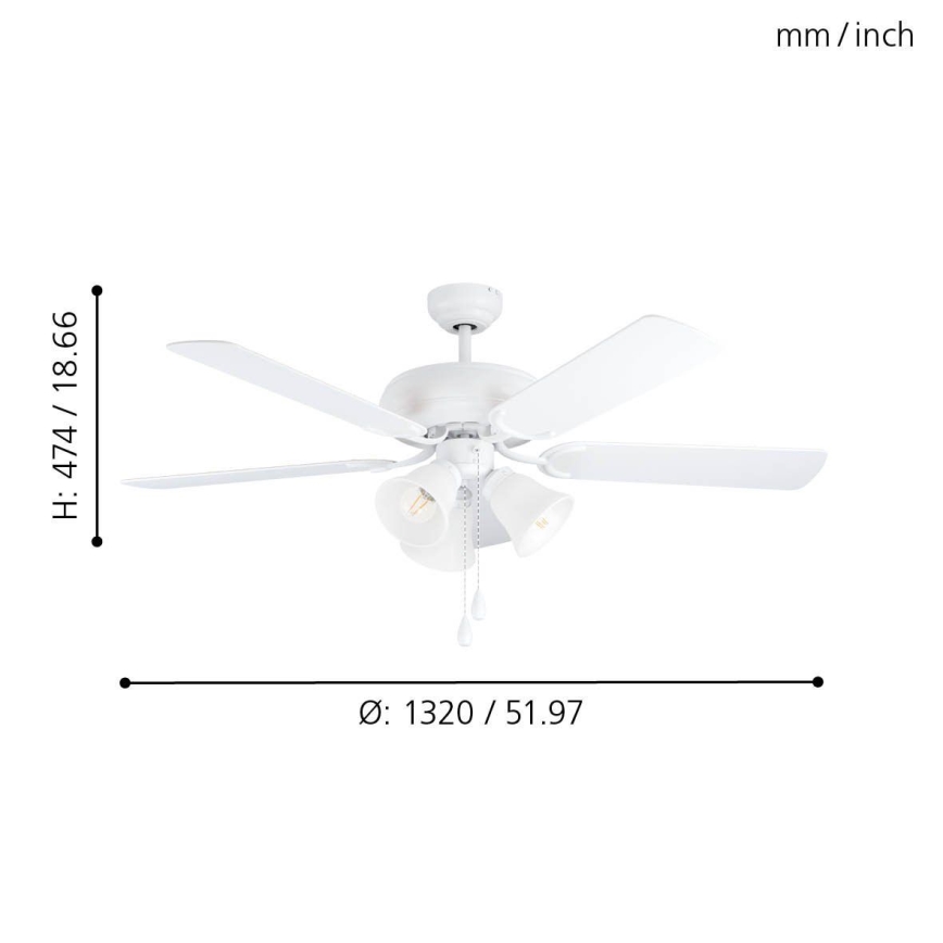 Eglo 35076 - Plafondventilator LAS PALMAS 3xE27/40W/230V wit