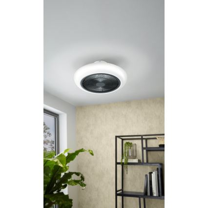 Eglo - LED Dimbaar ceiling fan LED/25,5W/230V zwart + afstandsbediening