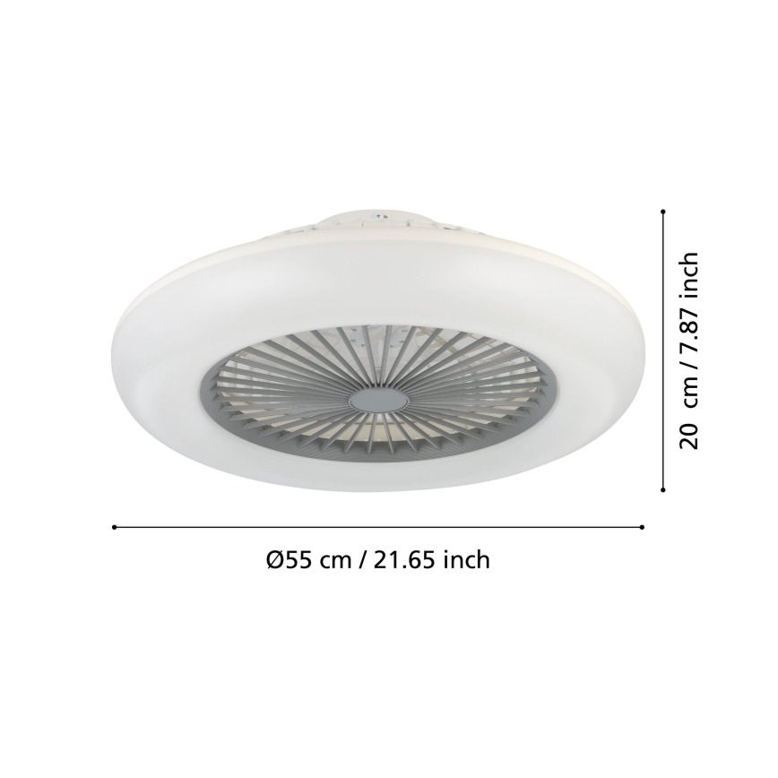 Eglo - LED dimbare plafondventilator 3xLED/12,6W/230V 2700-6500K Ø 55 cm grijs + afstandsbediening