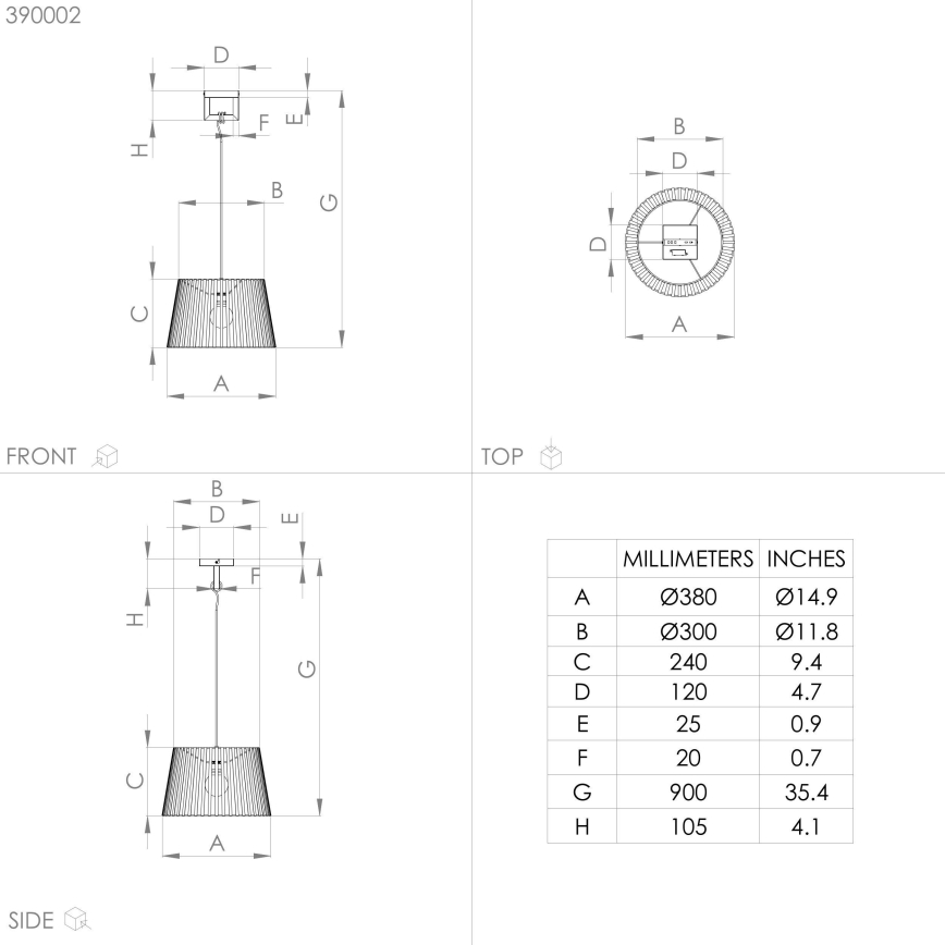 Eglo - Hanglamp aan een koord 1xE27/40W/230V zwart