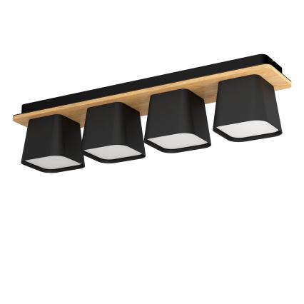Eglo - Plafondlamp 4xE27/40W/230V zwart/bruin