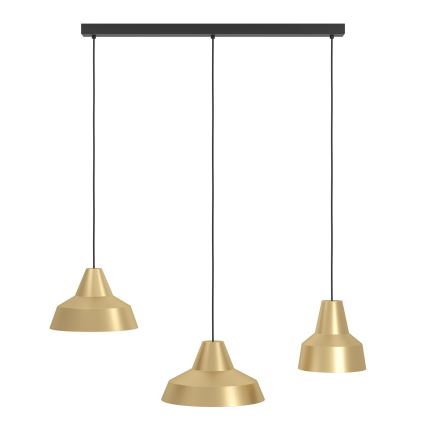 Eglo - Hanglamp aan een koord 3xE27/40W/230V goud