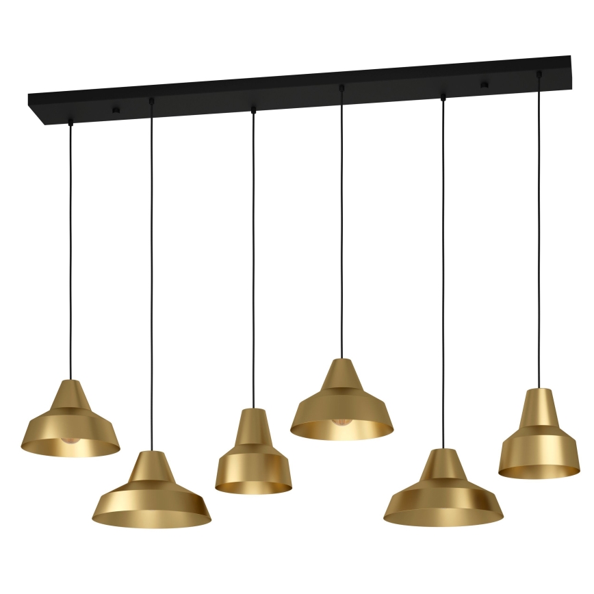 Eglo - Hanglamp aan een koord 6xE27/40W/230V goud