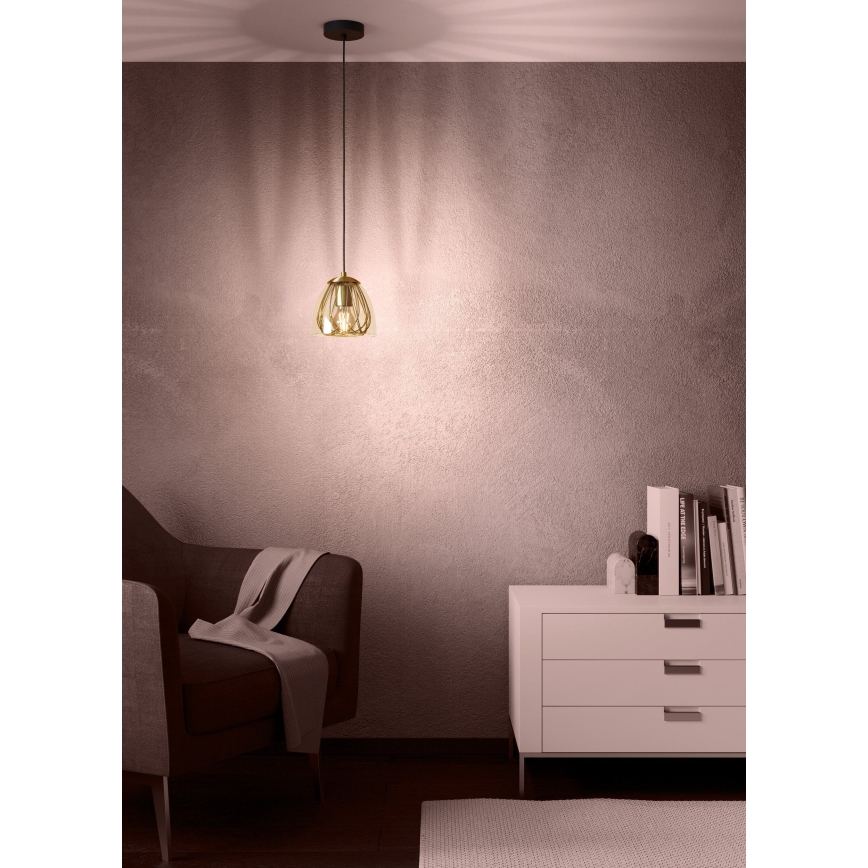 Eglo - Hanglamp aan een koord 1xE27/40W/230V goud