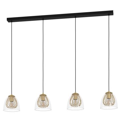Eglo - Hanglamp aan een koord 4xE27/40W/230V goud