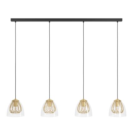 Eglo - Hanglamp aan een koord 4xE27/40W/230V goud