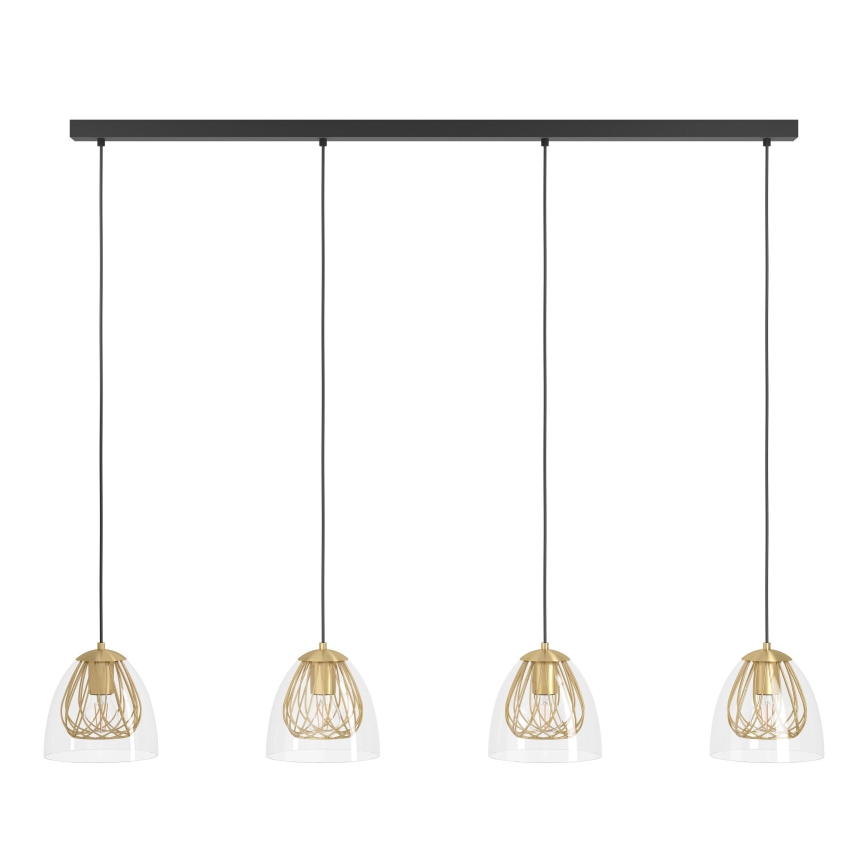 Eglo - Hanglamp aan een koord 4xE27/40W/230V goud