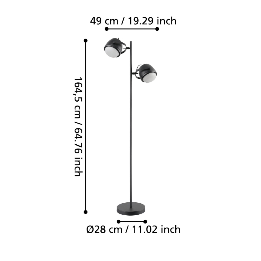 Eglo - Staande Lamp 2xE27/28W/230V zwart