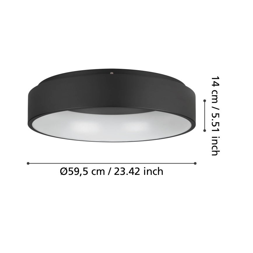 Eglo - Dimbare LED Plafondlamp LED/35,2W/230V 3000K zwart