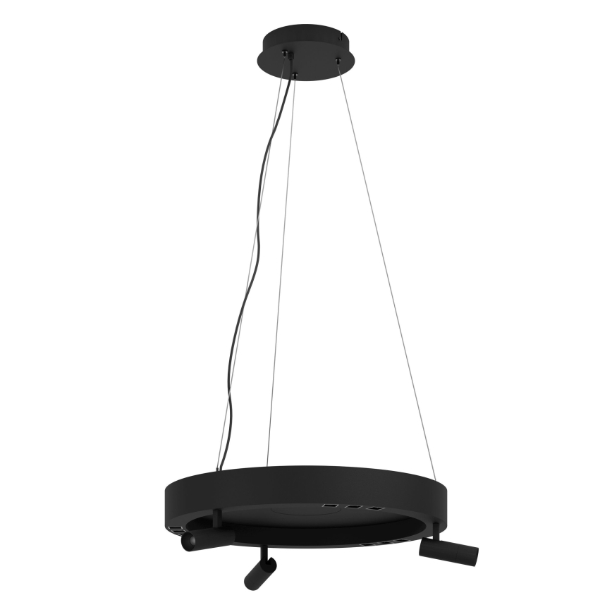 Eglo - Dimbare LED hanglamp aan een koord 3xLED/8W/230V + 3xLED/8,5W 3000K zwart + afstandsbediening