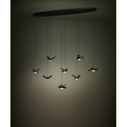Eglo - Dimbare LED hanglamp aan een koord 8xLED/4,2W/230V 3000K zwart
