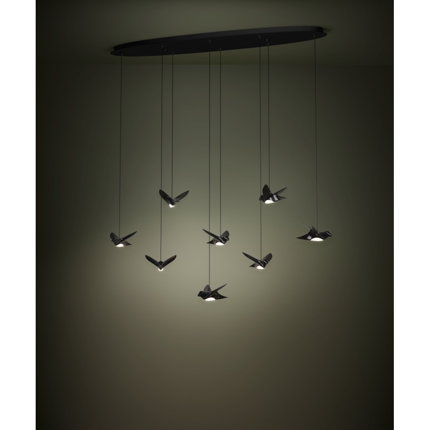 Eglo - Dimbare LED hanglamp aan een koord 8xLED/4,2W/230V 3000K zwart
