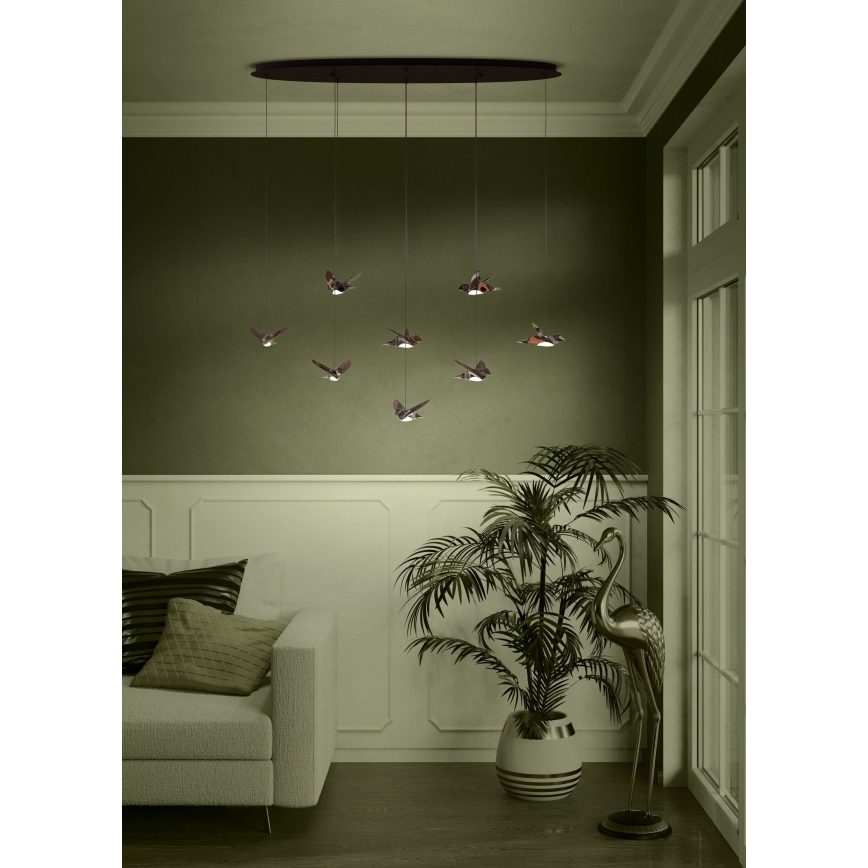 Eglo - Dimbare LED hanglamp aan een koord 8xLED/4,2W/230V 3000K zwart