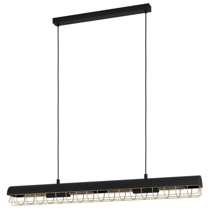 Eglo - Hanglamp aan een koord 4xE27/40W/230V zwart/goud