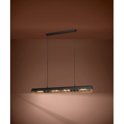 Eglo - Hanglamp aan een koord 4xE27/40W/230V zwart/goud