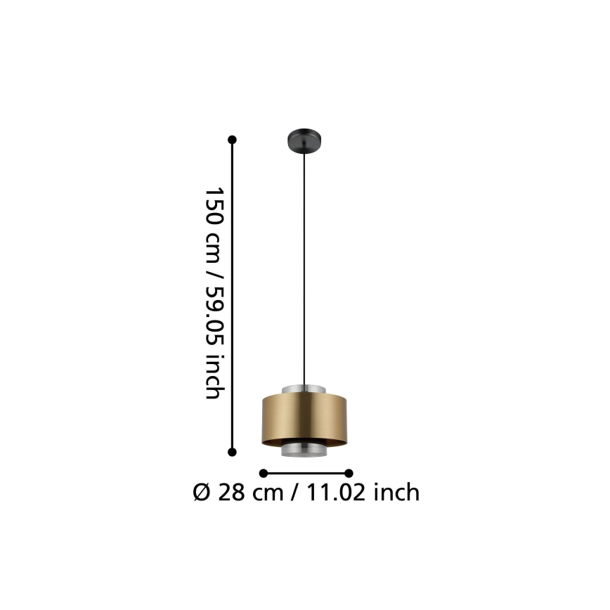 Eglo - Hanglamp aan een koord 1xE27/40W/230V goud