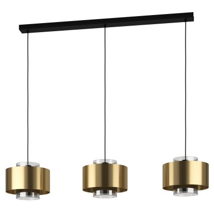 Eglo - Hanglamp aan een koord 3xE27/40W/230V goud