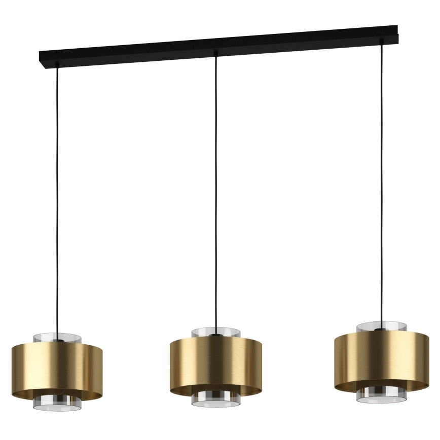 Eglo - Hanglamp aan een koord 3xE27/40W/230V goud