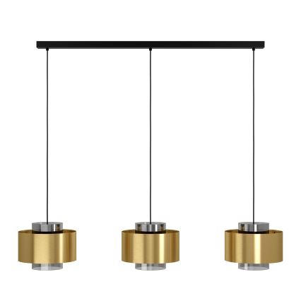Eglo - Hanglamp aan een koord 3xE27/40W/230V goud