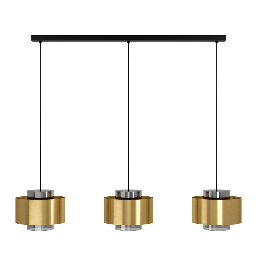 Eglo - Hanglamp aan een koord 3xE27/40W/230V goud