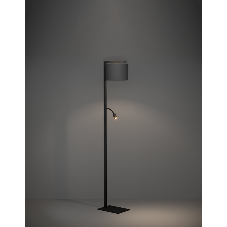 Eglo - Staande LED Lamp 1xE27/40W/230V + LED/3,8W 3000K zwart