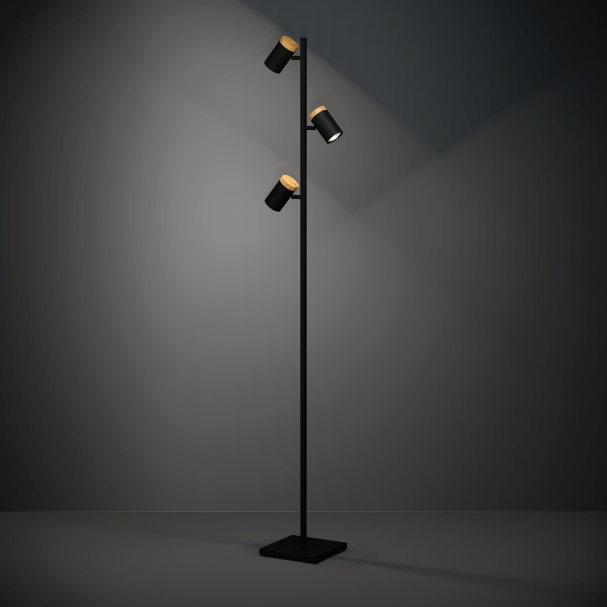 Eglo - Staande LED Lamp 3xGU10/4,5W/230V 3000K zwart/bruin