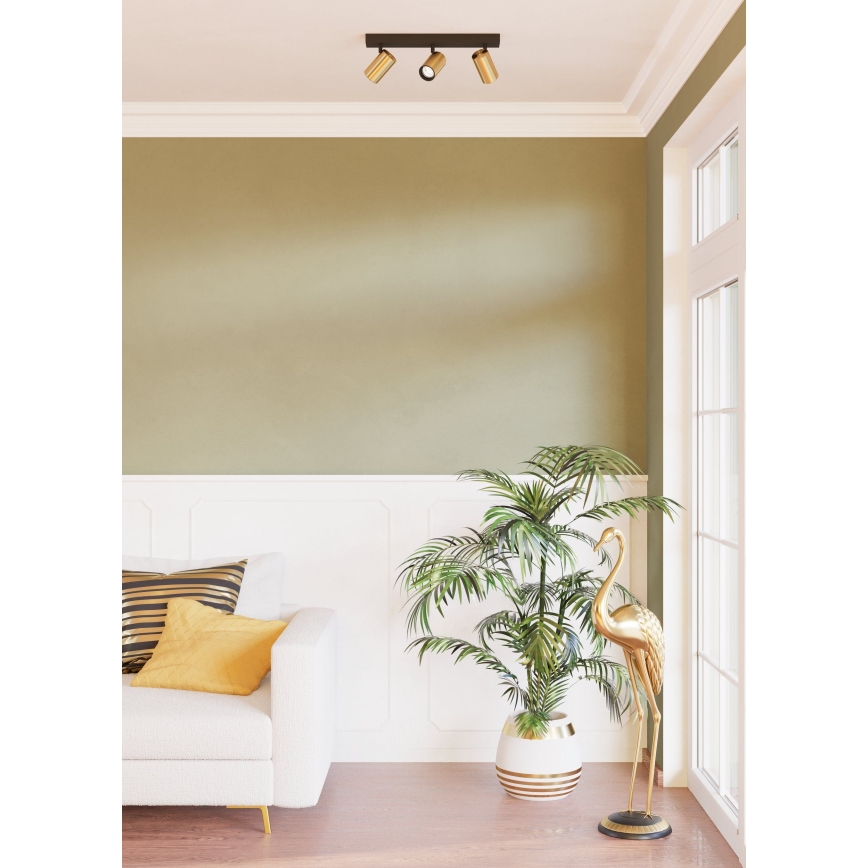 Eglo - LED spot 3xGU10/4,5W/230V 3000K zwart/goud