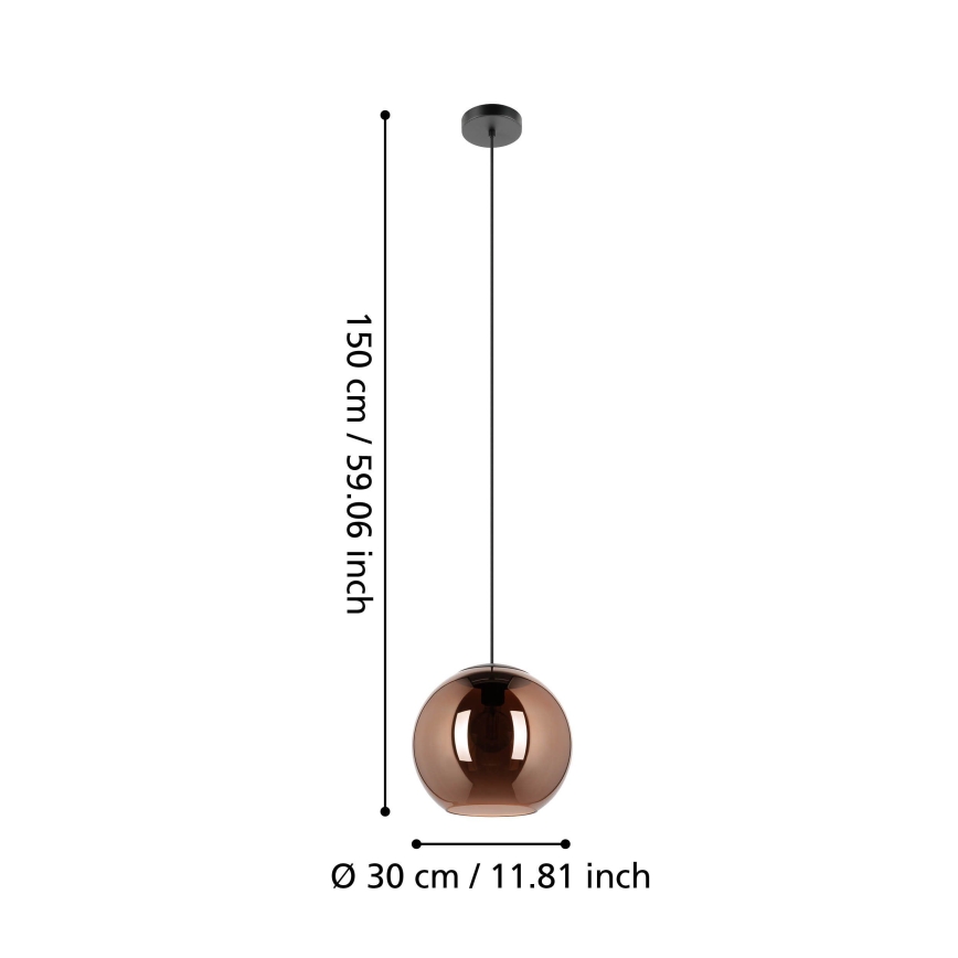 Eglo - Hanglamp aan een koord 1xE27/40W/230V koper