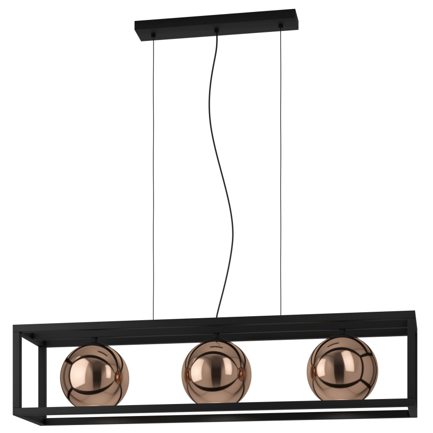 Eglo - Hanglamp aan een koord 3xE27/40W/230V koper/zwart