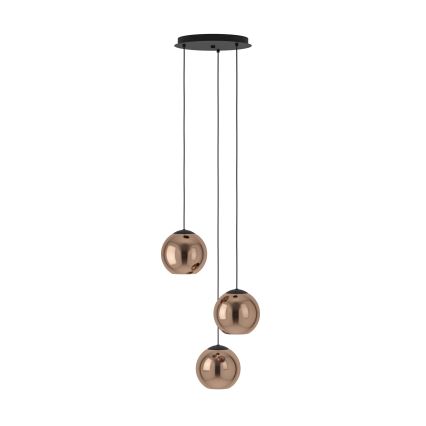 Eglo - Hanglamp aan een koord 3xE27/40W/230V koper