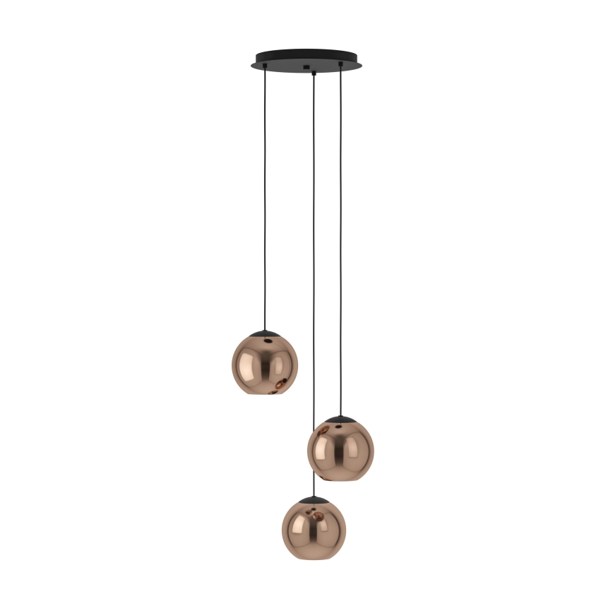 Eglo - Hanglamp aan een koord 3xE27/40W/230V koper
