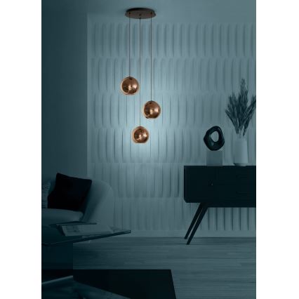 Eglo - Hanglamp aan een koord 3xE27/40W/230V koper
