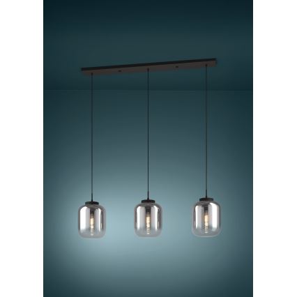 Eglo - Hanglamp aan een koord 3xE27/40W/230V gerookt
