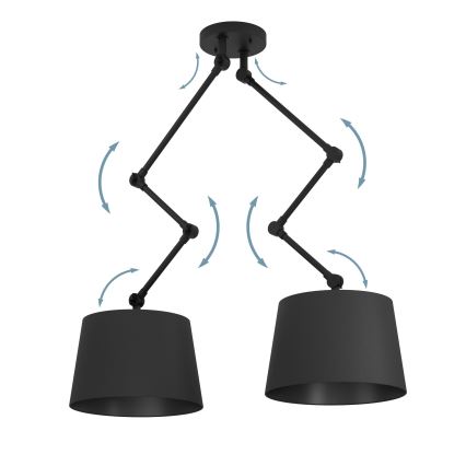 Eglo - Hanglamp met vaste pendel 2xE27/40W/230V zwart