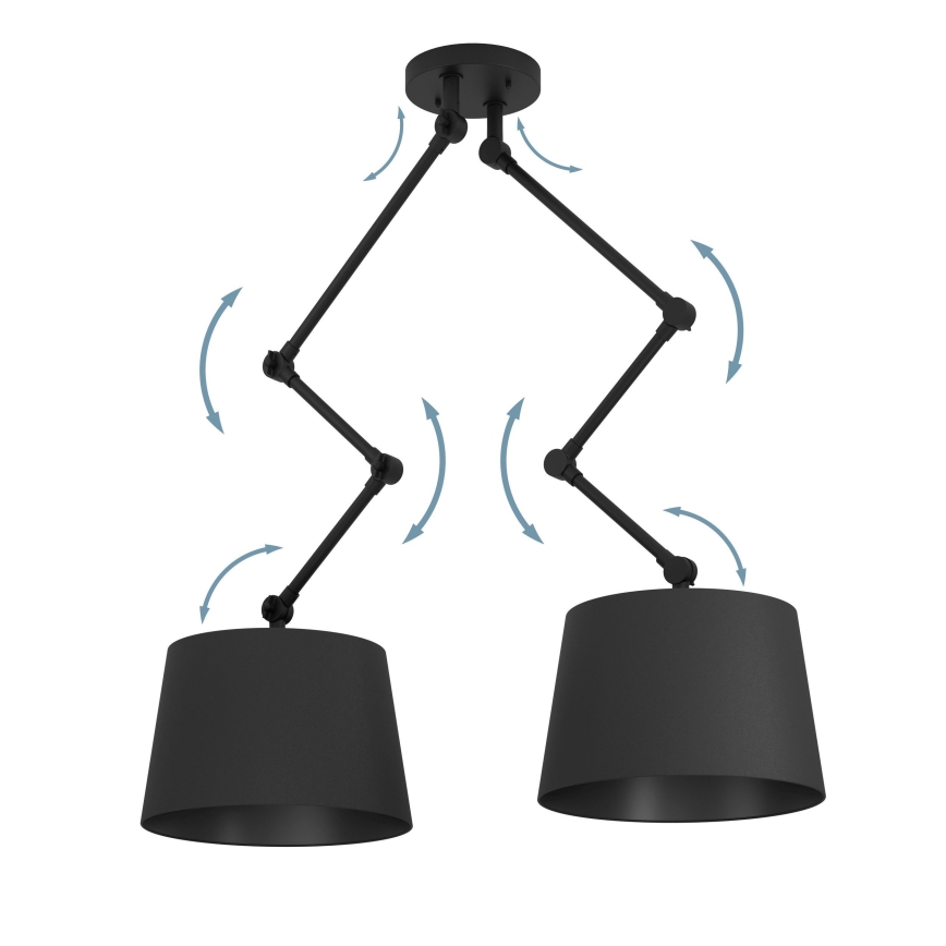 Eglo - Hanglamp met vaste pendel 2xE27/40W/230V zwart