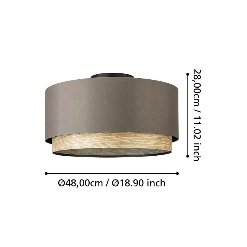 Eglo - Plafondlamp 1xE27/40W/230V bruin