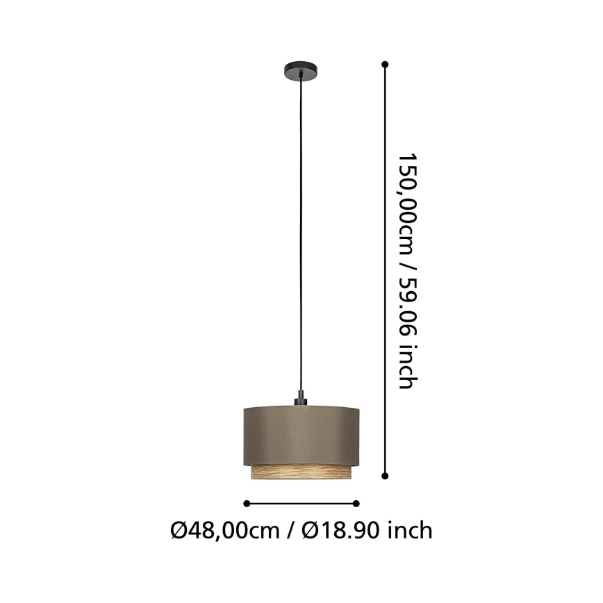 Eglo - Hanglamp aan een koord 1xE27/40W/230V bruin