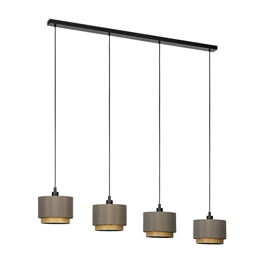 Eglo - Hanglamp aan een koord 4xE27/40W/230V bruin