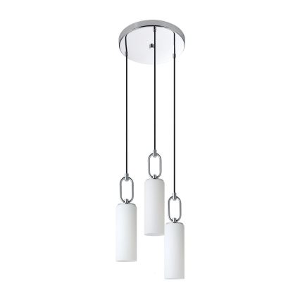 Eglo - Hanglamp aan een koord 3xE27/40W/230V glanzend chroom