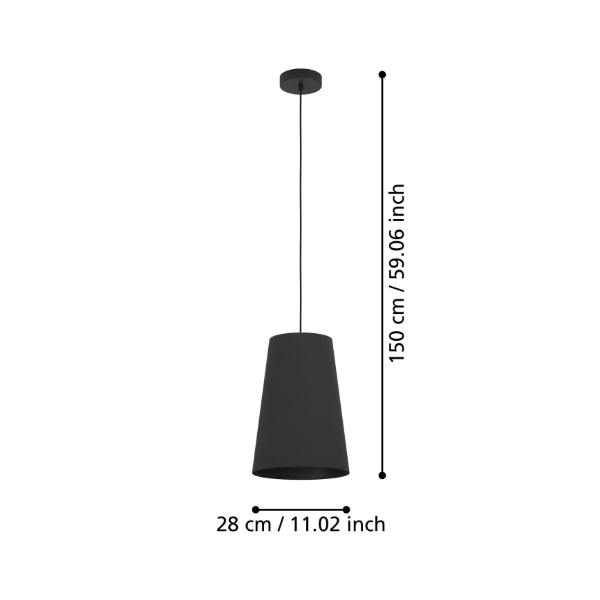 Eglo - Hanglamp aan een koord 1xE27/40W/230V zwart