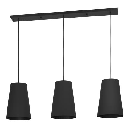 Eglo - Hanglamp aan een koord 3xE27/40W/230V zwart