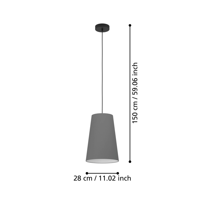 Eglo - Hanglamp aan een koord 1xE27/40W/230V grijs