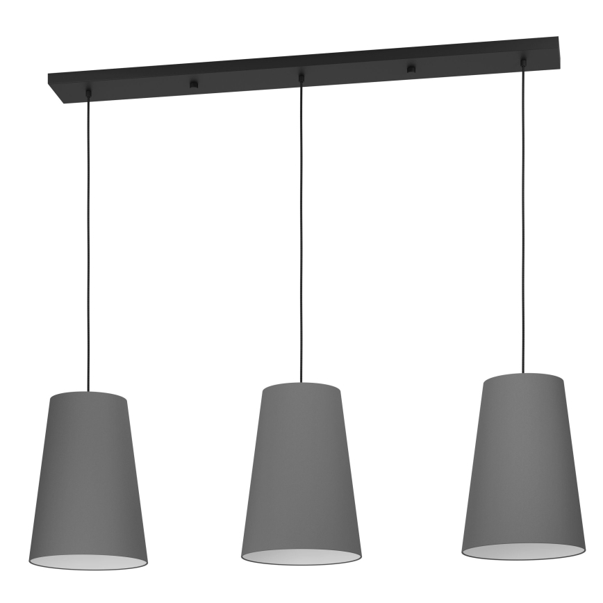 Eglo - Hanglamp aan een koord 3xE27/40W/230V grijs