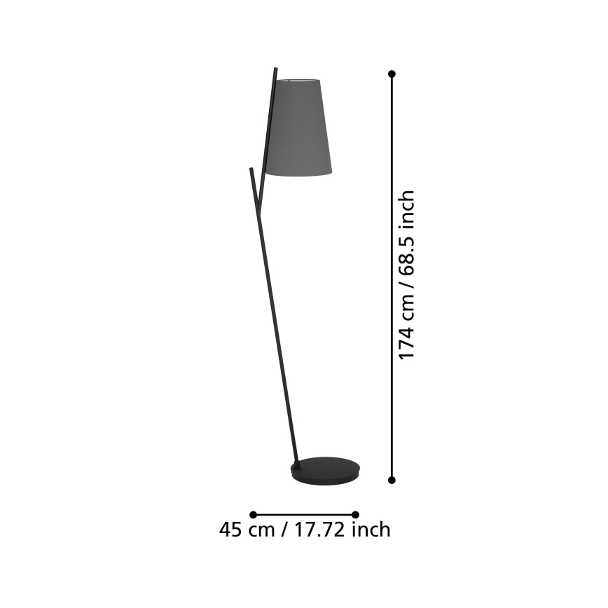 Eglo - Staande Lamp 1xE27/40W/230V grijs
