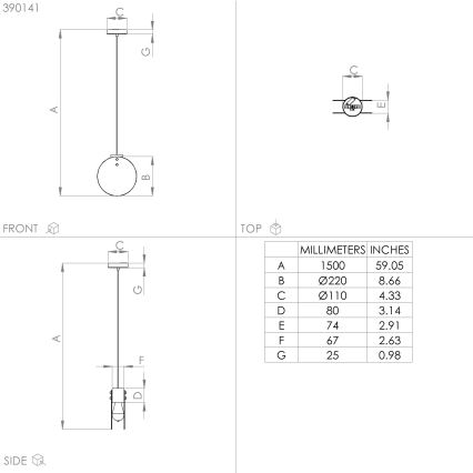 Eglo - Hanglamp aan een koord 1xE27/40W/230V gerookt