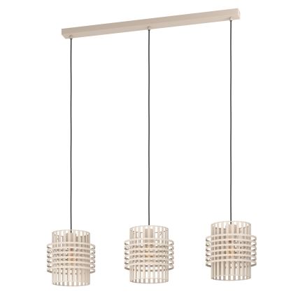 Eglo - Hanglamp aan een koord 3xE27/40W/230V crème