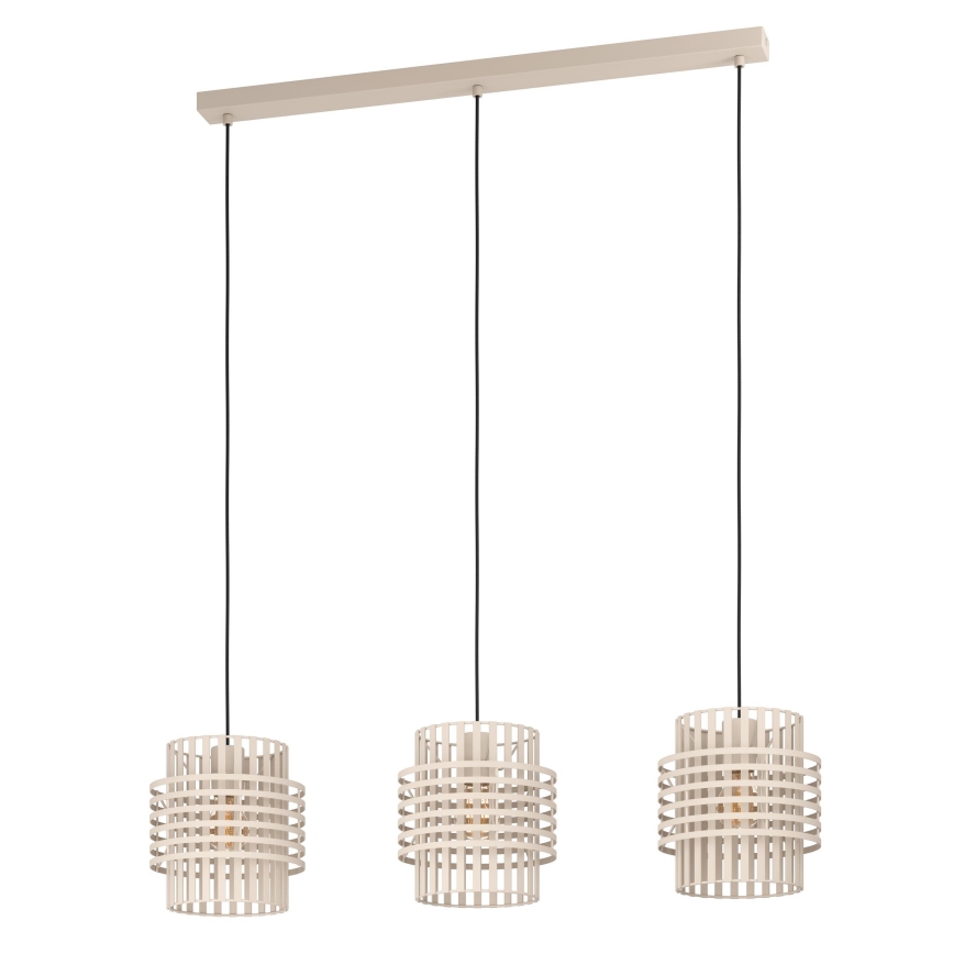 Eglo - Hanglamp aan een koord 3xE27/40W/230V crème