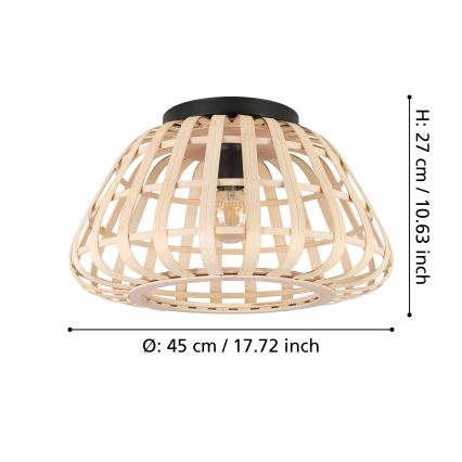 Eglo - Plafondlamp 1xE27/40W/230V bamboe