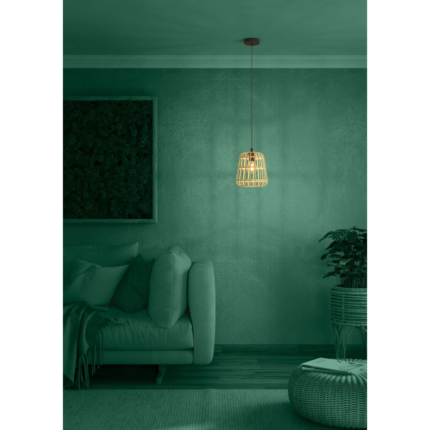 Eglo - Hanglamp aan een koord 1xE27/40W/230V diameter 24 cm bamboe
