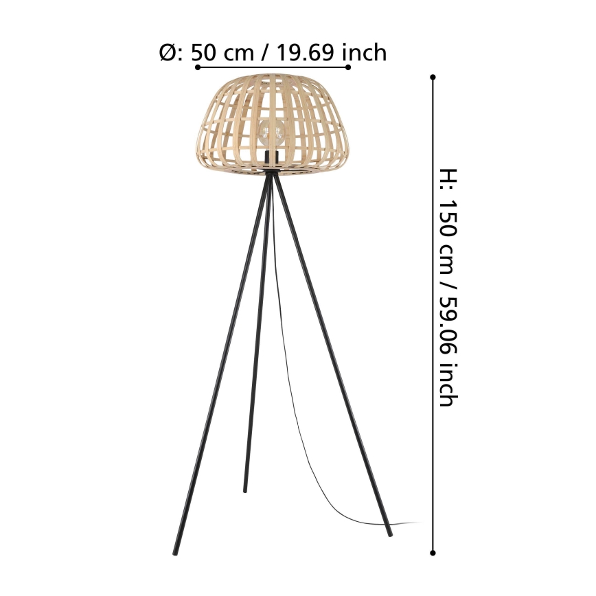 Eglo - Staande Lamp 1xE27/40W/230V bamboe
